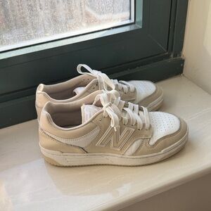 New Balance Cream and White Sneakers